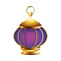 Golden lamp ramadan kareem decoration
