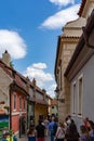 Golden lane Castle district street of Prague in Czech Republic. Royalty Free Stock Photo