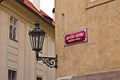 Golden Lane at Prague Castle street sign. Royalty Free Stock Photo