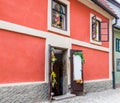 Golden Lane is a street situated in Prague Castle. Famous little houses in Prague. Czechia Royalty Free Stock Photo