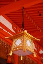 Golden lantern in japanese temple