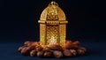 Golden Lantern Surrounded by Dates Royalty Free Stock Photo