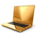 Golden laptop computer