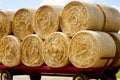 Freshly baled hay on a wagon Royalty Free Stock Photo