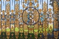 Golden lattice of Catherine Palace against Catherine Palace, Tsa