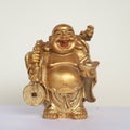 golden laughing buddha statue Royalty Free Stock Photo