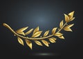 Golden laurel branch part of winner wreath