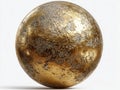 Golden layered sphere sculpture with intricate texture, dynamic light and shadow play, unique patterns, variations in color Royalty Free Stock Photo