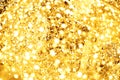 The golden LED light bokeh blurred abstract pattern background Royalty Free Stock Photo