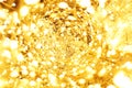 The golden LED light bokeh blurred abstract pattern background Royalty Free Stock Photo
