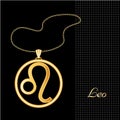 Golden Leo Necklace Royalty Free Stock Photo