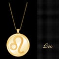Golden Leo Pendant Necklace