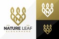 Golden Letter N Nature Leaf logo design vector symbol icon illustration Royalty Free Stock Photo