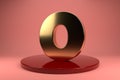 Golden Letter O uppercase wallpaper. 3d rendering. 3d illustrator