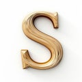 Golden Letter S With Swirls - 3d Illustration