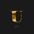 Golden letter U