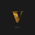 Golden letter V