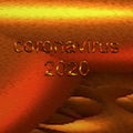 Golden lettering coronavirus 2020 on a golden background