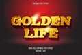 Golden life editable text effect luxury style Royalty Free Stock Photo