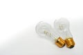 golden light blub on white background, equipment for home Royalty Free Stock Photo
