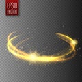 Golden light effect. magic circle glow. Vector Royalty Free Stock Photo