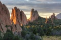 Golden Light in the Garden of the Gods Royalty Free Stock Photo