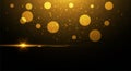 Golden Light Horizon with Floating Bokeh Abstract Background Royalty Free Stock Photo