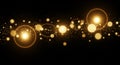 Golden Light Orbs Connected in Motion Royalty Free Stock Photo