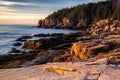 Golden light at otter point Royalty Free Stock Photo