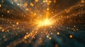 Golden light particles exploding creating abstract background design Royalty Free Stock Photo