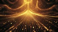 Golden light particles flowing creating abstract digital wave Royalty Free Stock Photo