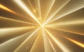 Golden Light Rays Bursting from Center with Particles and Bokeh Effect Royalty Free Stock Photo