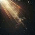 Golden Light Rays in Dark Cosmic Background Royalty Free Stock Photo