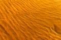 Golden light reflecting off a water wave at the sea and sand on sunset Royalty Free Stock Photo