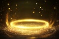 Golden Light Ring Background ai generator Royalty Free Stock Photo
