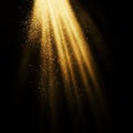 Golden Light Shafts Breaking Through Darkness in Dramatic Scene Royalty Free Stock Photo