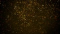 Golden light shine particles falling abstract background loopable