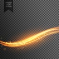 Golden light streak transparent effect background