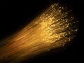 Golden Light Streams Through Fiber Optic Cables Royalty Free Stock Photo