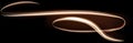 Golden light trails swirling and creating dynamic shapes against a dark background, enhancing technology themes and