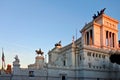 Golden light on the Victor Emmanuel Monument, Altare della Patria, Rome, Italy Royalty Free Stock Photo