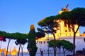 Golden light on the Victor Emmanuel Monument, Rome Royalty Free Stock Photo