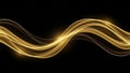 Golden Light Waves Flowing Across A Black Background With Subtle Texture abstract Royalty Free Stock Photo