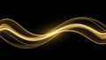 Golden Light Waves Flowing Across A Black Background With Subtle Texture abstract Royalty Free Stock Photo