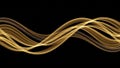 Golden Light Waves Flowing Across A Black Background With Subtle Texture abstract Royalty Free Stock Photo