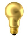 Golden lightbulb isolated on white