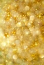 Golden Lights and Stars Christmas or Party Background Royalty Free Stock Photo