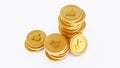 Golden like coin isolated on white background, like stack coins Royalty Free Stock Photo