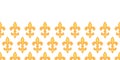 Golden lily horizontal seamless pattern background Royalty Free Stock Photo