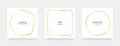 Golden line frame social media stories and post banners set Royalty Free Stock Photo